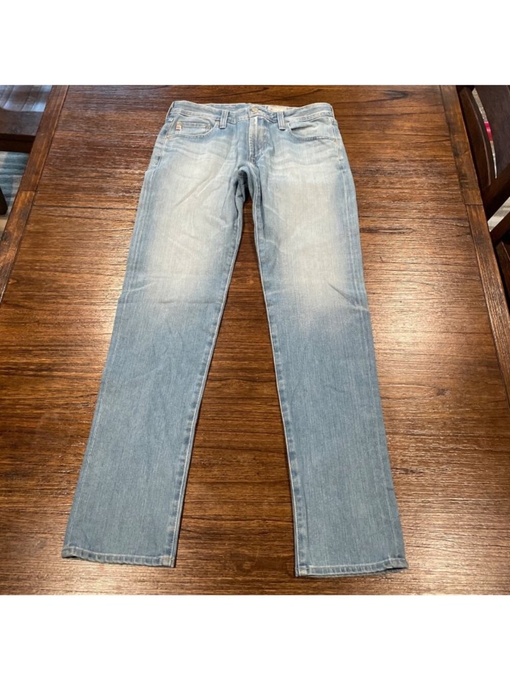 AG Tellis Modern Slim Jean Mens 32x33.5 Light 19 Yrs Wash Faded Denim360 Stretch